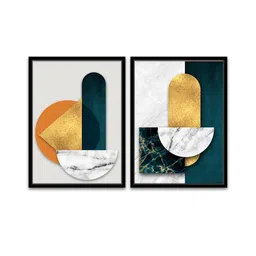 art street Creative Pointe Blue Canvas Framed Wildlife Art Print Set of 2 image 2