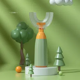 upkaranwale Kids U-Shaped Manual Toothbrush, Food Grade Soft Silicone 1-12 Years, Ultra Soft Toothbrush-picture-25