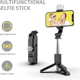 ROAR KL_537B_R1s Bluetooth Selfie Sticks with Remote and Selfie Light,Multifunctional Tripod image 3