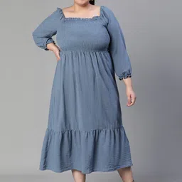 oxolloxo Women Empire Waist Grey Maxi/Full Length Dress-picture-18