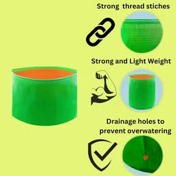 visik Grow Bags HDPE 9x9 Inch (10 Pack) | Terrace Gardening Plant Bags for Home Use Grow Bag image 3