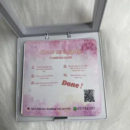 nailsart press_on nails handmade Pink almond shape image 2