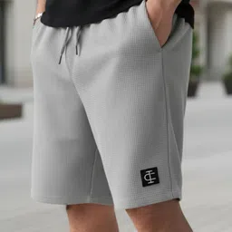indiclub Self Design Men Dark Grey Regular Shorts-picture-47