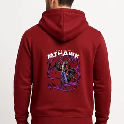 clever fox Men Full Sleeve Graphic Print Hooded Sweatshirt image 2