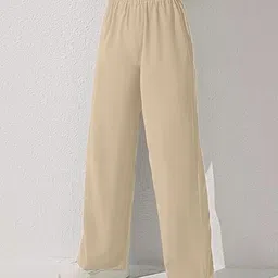 Women Solid Beige Track Pants-image-38