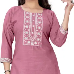dhanshree tex Women Solid Cotton Rayon A-line Kurta-picture-19