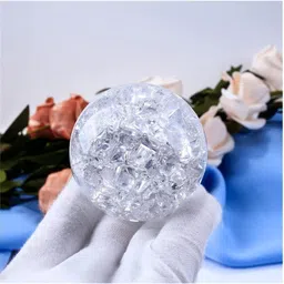 global reach Water Fountain Spinning Crystal Ball for Indoor Use in Home and Workspace Decorative Showpiece - 5 cm image 4