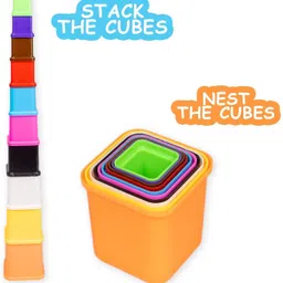 ar kids toys Educational Plastic Build Up Stacking Cubes for Kids Age 1+ image 3