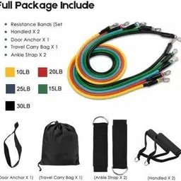 alornor Fitness Bands Set for Fitness Home Gym Exercise Workout Fitness-F23 Resistance Tube image 2