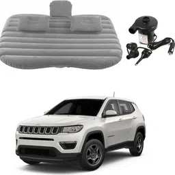 oshotto Car Travel Inflatable Bed Mattress with Two Air Pillows For Jeep Compass (Grey) Car Inflatable Bed image 1