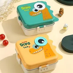 Super Dino Box for Kids, Insulated Lunch Box with Salad Cup & Spoon 3 Containers Lunch Box-image-97