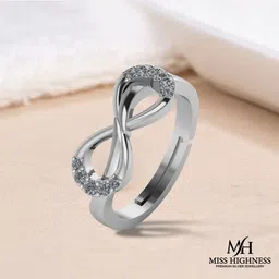 miss highness 925 Pure Silver Rakhi Rakshabandhan Special Gift For Sister, Bhabhi Sterling Silver Cubic Zirconia Silver Plated Ring-picture-21