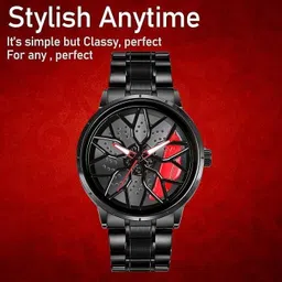 spinner Car wheel watch | Spinning watch | Roatating watch | Gyro watch | Red watch Analog Watch- For Men SPM01 image 4