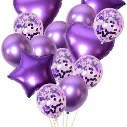 soi Solid Purple Combo Set Birthday Balloon Confetti Star Foil Balloon Garland for Wedding Balloon-picture-43