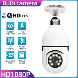 OSM Wi-Fi CCTV Camera Wireless Bulb Shape PTZ V380 Pro | Indoor 355° Security Camera-picture-43