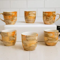 sjs Pack of 6 Bone China Tea Cups Set of 6 | Coffee Mugs for Home Office, perfect for gifting-picture-17