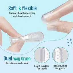 luvlap Baby Silicone Finger ToothBrush with case for Easy Cleaning, Massaging, Soft Toothbrush image 4