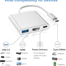 MITHEETECK 3.1 Type-C to 4K HDMI USB 3.0 HUB USB-C Charging Port OTG Adapter Gaming Adapter image 4