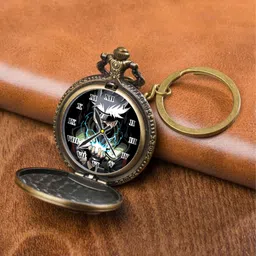 Tiny Tim Antique Anime Pocket-Watch Kakashi Print On Dial Metallic Car Bike Keychain Kakashi Chidori Printed Pocket Watch Keychain Bronze Metal Pocket Watch Chain image 2