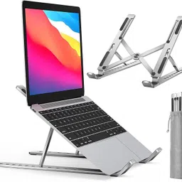 LUCKYY Portable laptop stand, Aluminium Aluminium Desk Stand Laptop Stand with Adjustable Height Compatible with Universal Laptops-image-21
