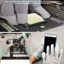 masox store Safe PU Finger Coated Hand Gloves for All Type PCB Assembly/Repairing Work K2 Climbing Gloves image 2