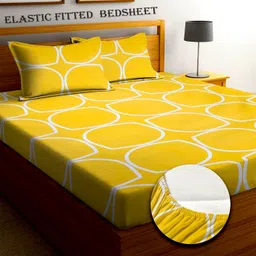 home garage 210 TC Cotton King Self Design Fitted (Elastic) Bedsheet-picture-27