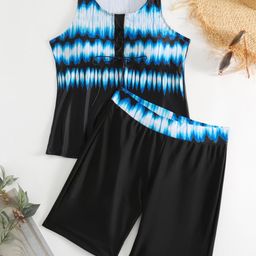 Stylecast X KPOP Printed Round Neck Swim Set-picture-33