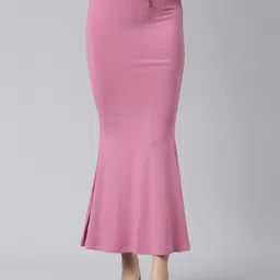 TWIN BIRDS Side Slit High-Rise Stretchable Viscose Saree Skirt-image-40