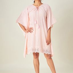 The Kaftan Company Pink Self-Design Swimwear Cover Up Top-picture-31
