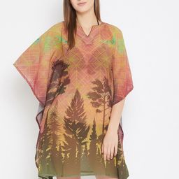 The Kaftan Company Women Brown & Olive-Green Printed Kaftan Coverup-picture-17