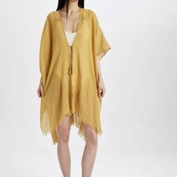 DeFacto Textured Pure Cotton V-Neck Cover Up Top-picture-27