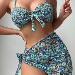Stylecast X KPOP Floral Printed Shoulder Straps Swim Bikini Set-picture-47