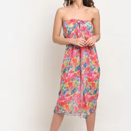 aoba EROTISSCH Women Pink & Blue Abstract Printed Swimwear Cover up Sarong-picture-23