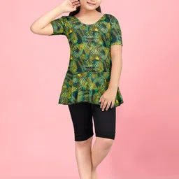 BAESD Girls Leaf Printed Full Coverage Swim Suit-picture-25