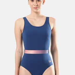 Speedo Women Solid Belted U-Back Swim Tankini-image-47