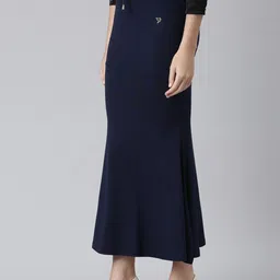 TWIN BIRDS Side Slit High-Rise Stretchable Viscose Saree Skirt image 3