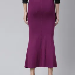 TWIN BIRDS Side Slit High-Rise Stretchable Viscose Saree Skirt image 5