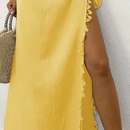 LULU & SKY Maxi Sarong Cover Up Skirt With Tasselled Detail image 3