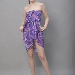 Claura Abstract Printed Swimwear Cover Up Sarong image 4
