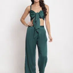 EROTISSCH Women Green Beachwear Cover Up Set-image-14