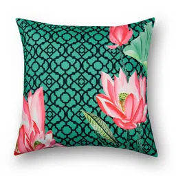 sej by nisha gupta Green Floral Premium 16 x 16 Inches Cushion covers (Set of 5) image 4