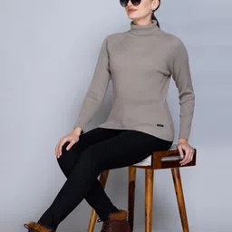 513  Turtle Neck Long Sleeve Ribbed Pullover Sweater-picture-26