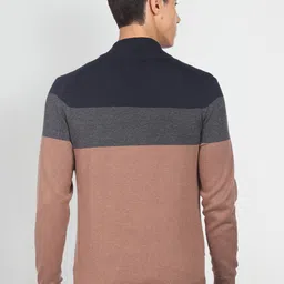 Arrow Colourblocked Mock Collar Long Sleeves Cardigan Sweater image 5