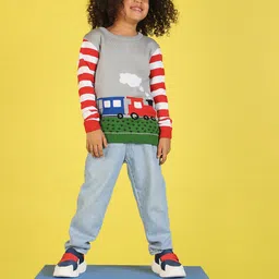 Nauti Nati Boys Graphic Printed Acrylic Pullover Sweater image 5