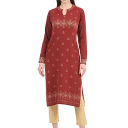 KEIKO Women Maroon & Beige Printed Pullover image 1