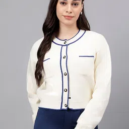 Xpose Round Neck Crop Cardigan-picture-18