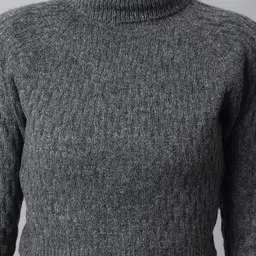 NoBarr Ribbed Turtle Neck Long Sleeves Acrylic Pullover Sweater image 2