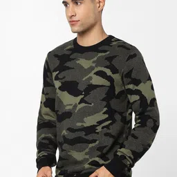 Celio Camouflage Printed Cotton Pullover image 3