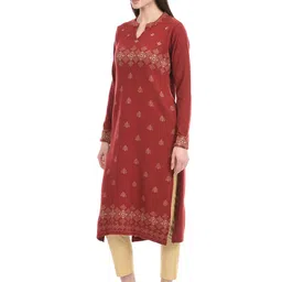 KEIKO Women Maroon & Beige Printed Pullover image 3