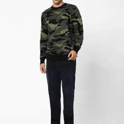 Celio Camouflage Printed Cotton Pullover image 5